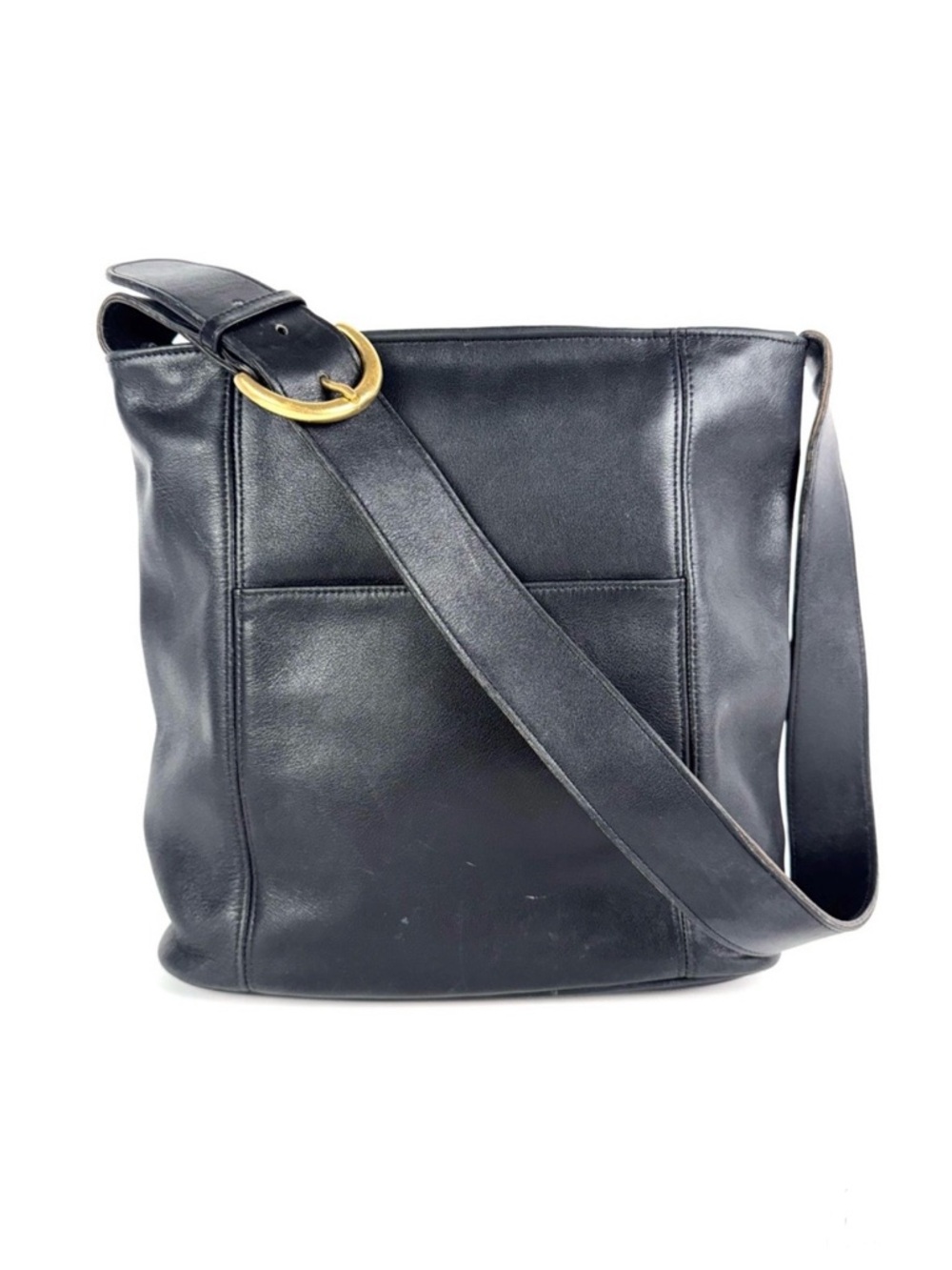 Vintage Coach Erickson Black Leather Shoulder Bag | Classic Minimalist